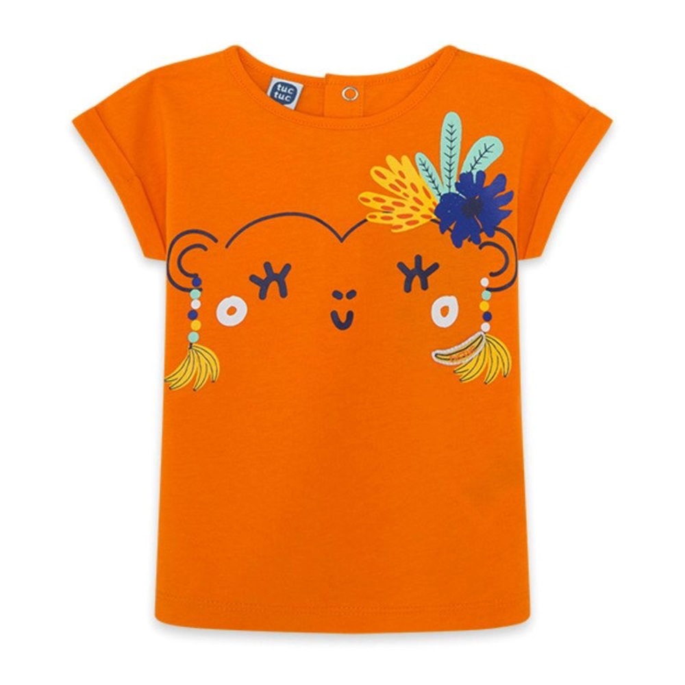 Orange Graphic Tee for Kids